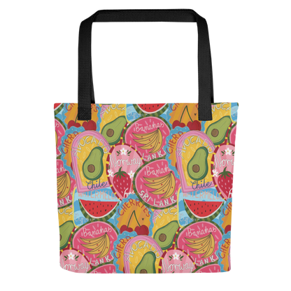 Fruit labels tote bag
