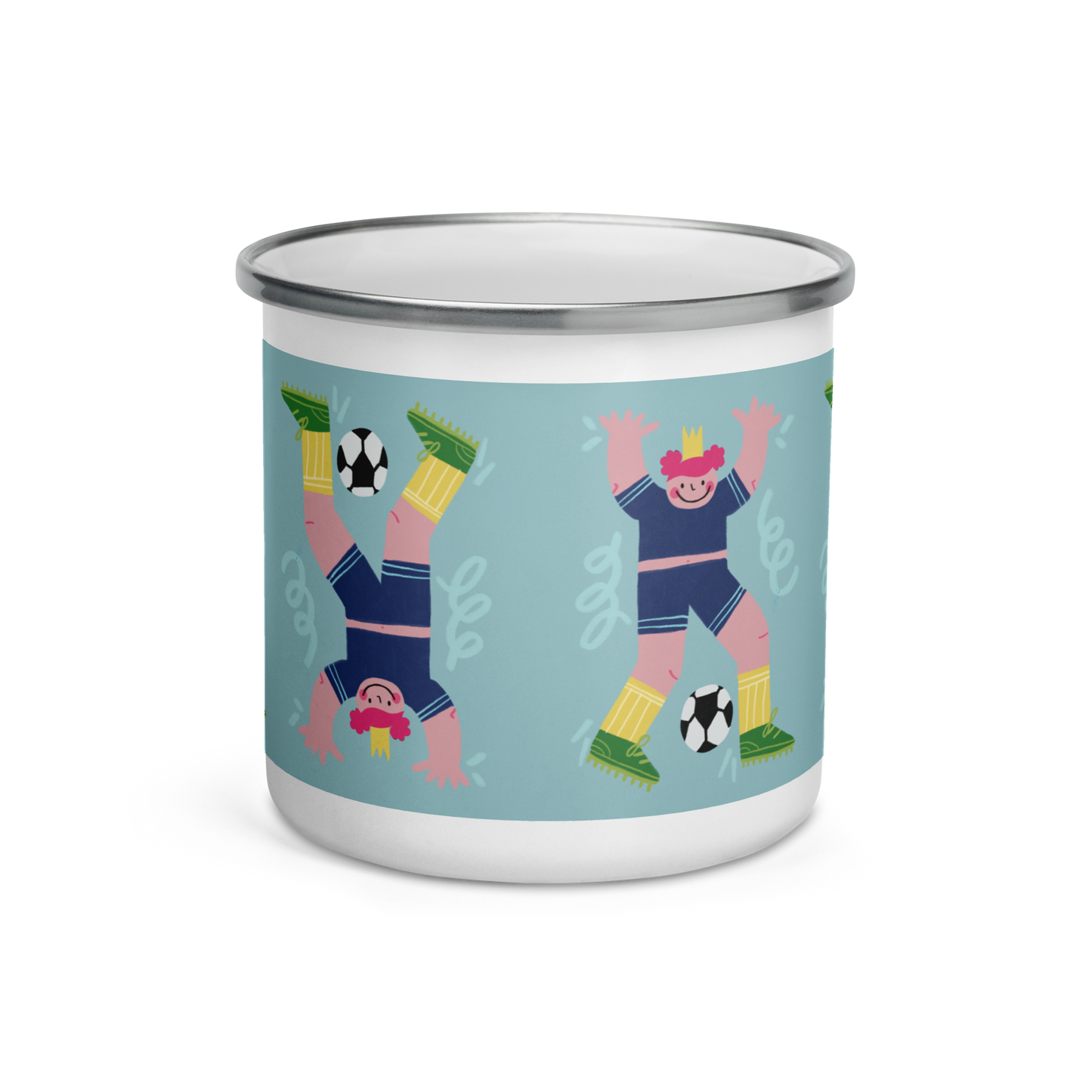 Football Girl Enamel Mug