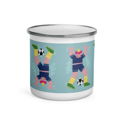 Football Girl Enamel Mug