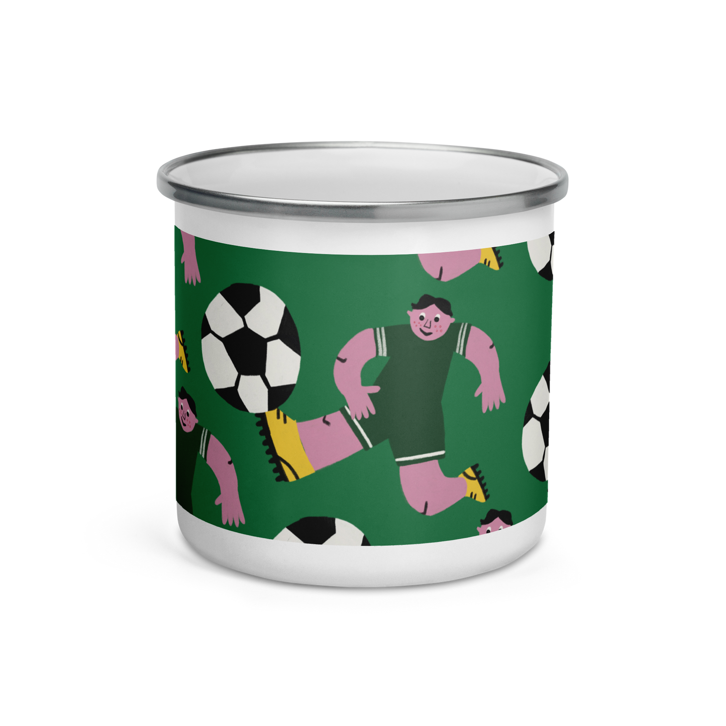 Football Player Enamel Mug