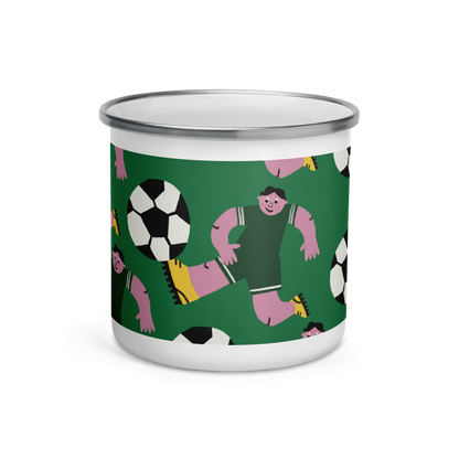 Football Player Enamel Mug