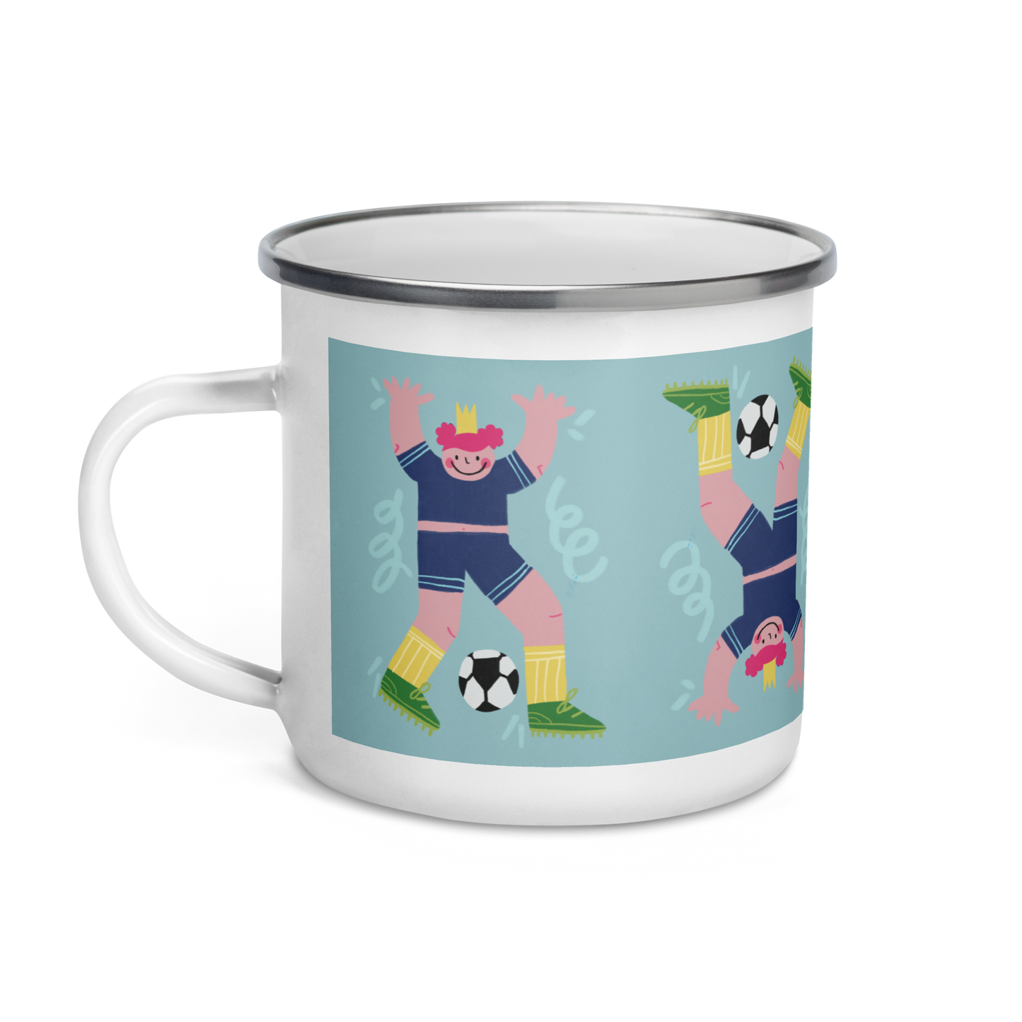 Football Girl Enamel Mug