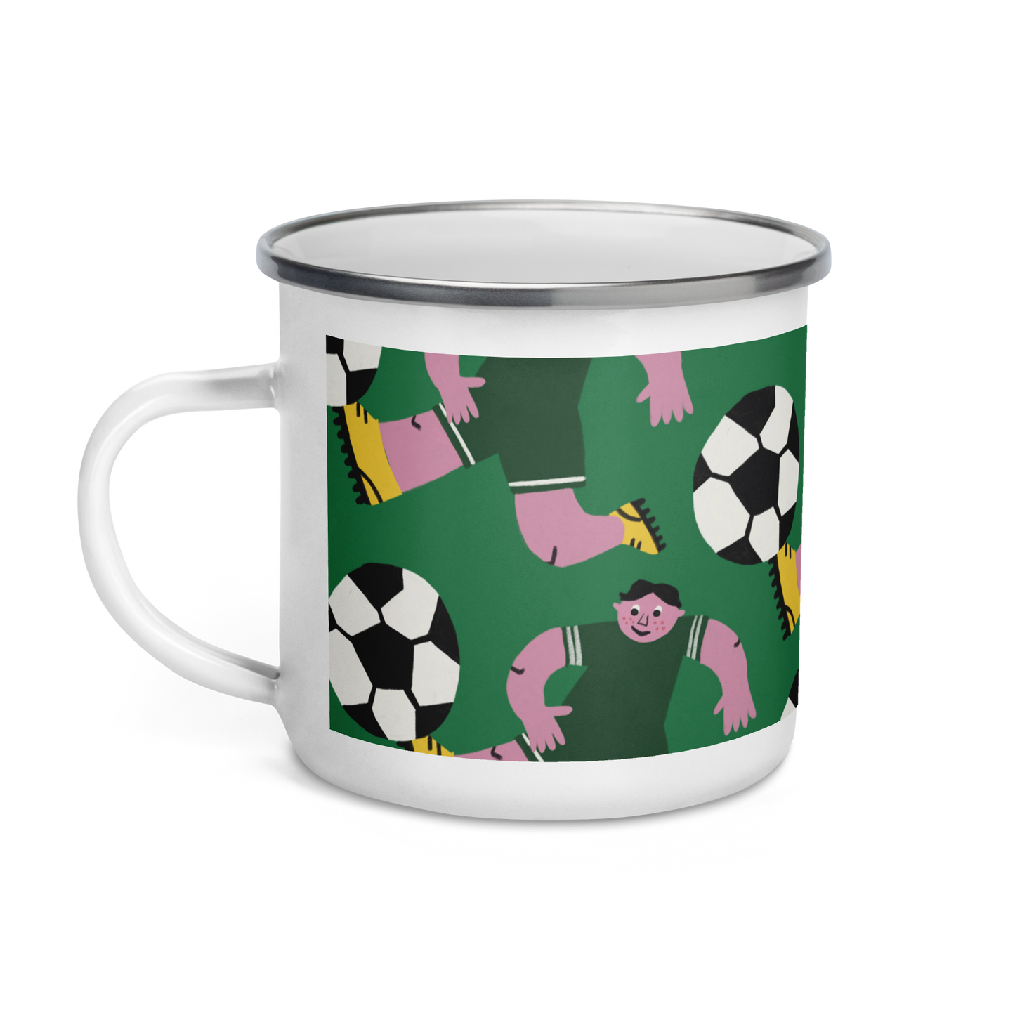 Football Player Enamel Mug
