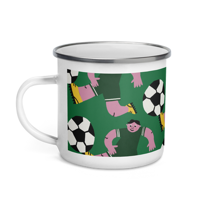 Football Player Enamel Mug