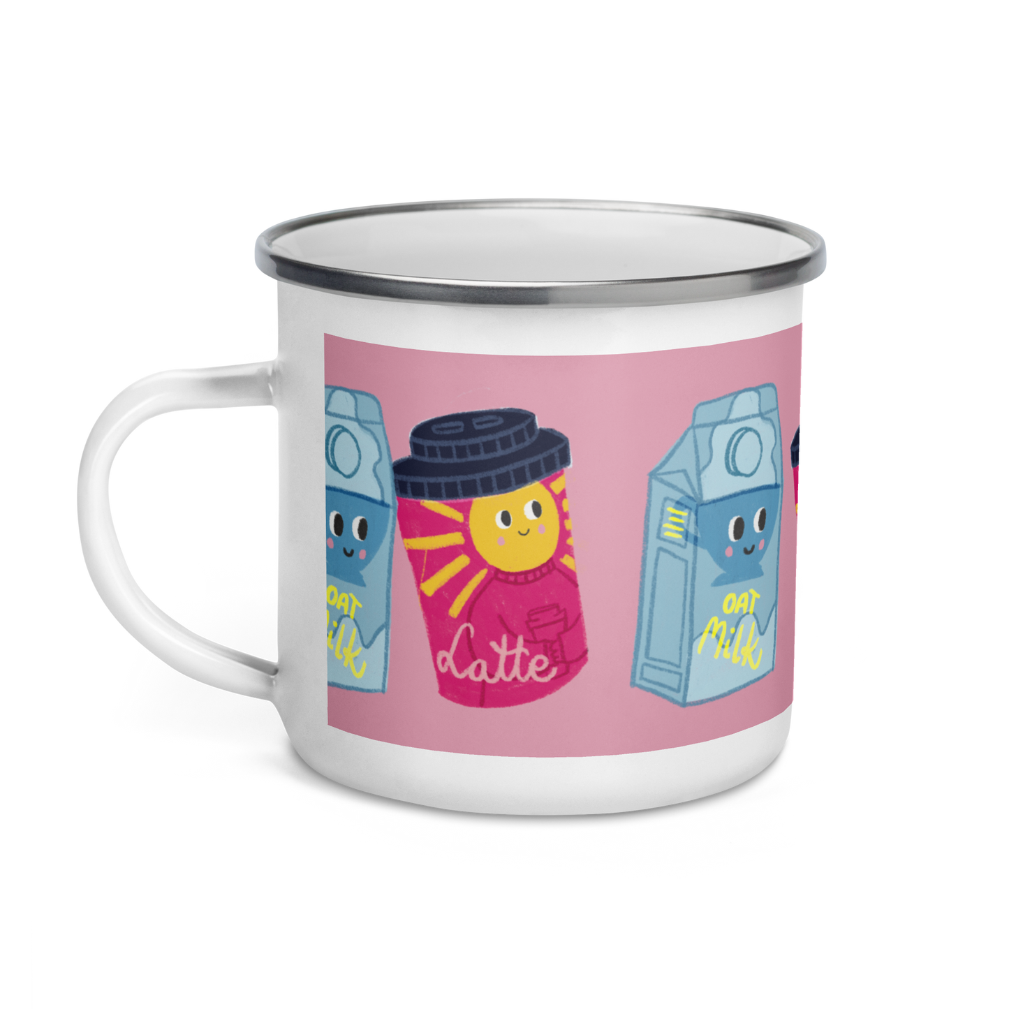 Oat Milk & Latte Enamel Mug