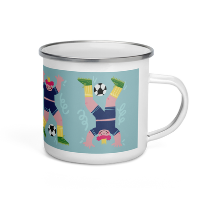 Football Girl Enamel Mug