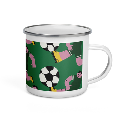 Football Player Enamel Mug
