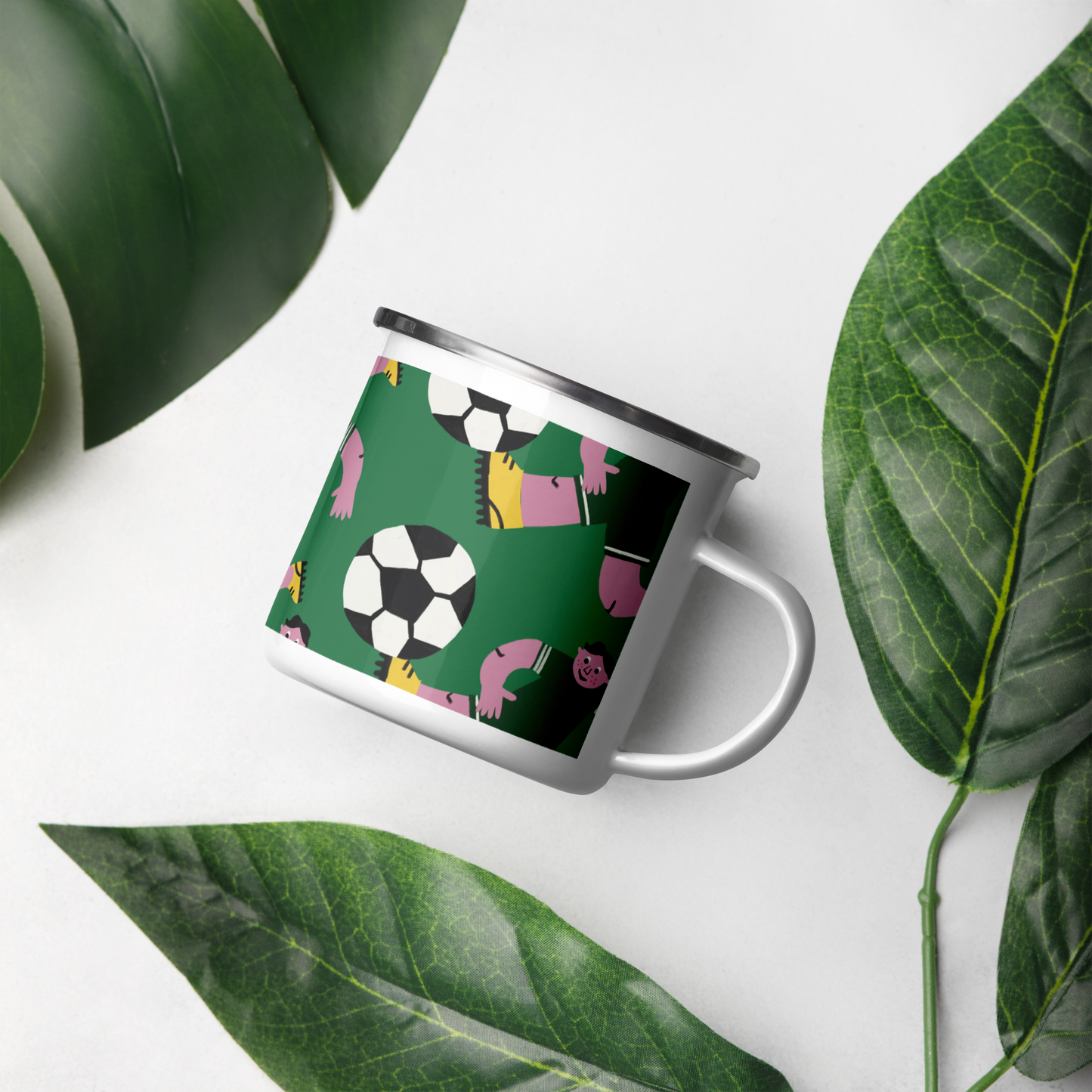 Football Player Enamel Mug