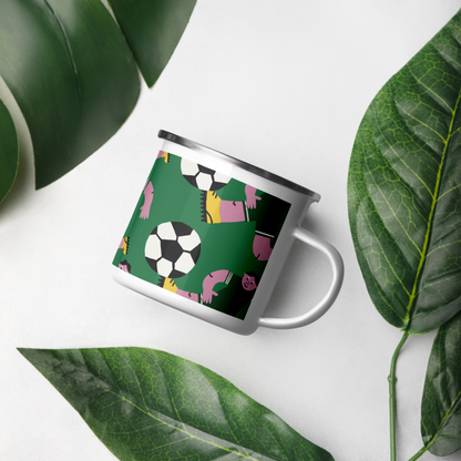Football Player Enamel Mug