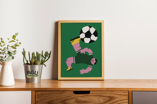 Football Player - Fun Wall Decor, Gift for Foodies, Quirky Kids Art, Unique Home Decor, football