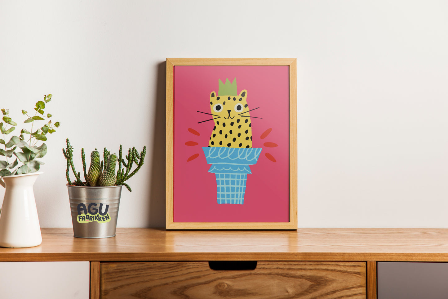 Ice Cream Cat- Fun Wall Decor, Gift for Foodies, Quirky Kitchen Art, Unique Home Decor, sweets Lovers