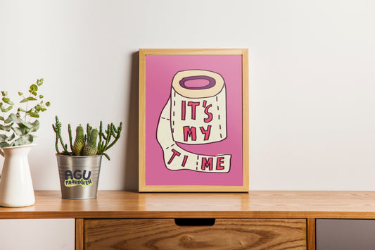 It’s My Time- Fun Wall Decor, Gift for Foodies, Quirky Kids Art, Unique Home Decor