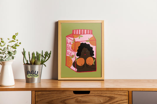 La Bella Vita- Fun Wall Decor, Gift for Foodies, Quirky Kids Art, Unique Home Decor, bella, vita