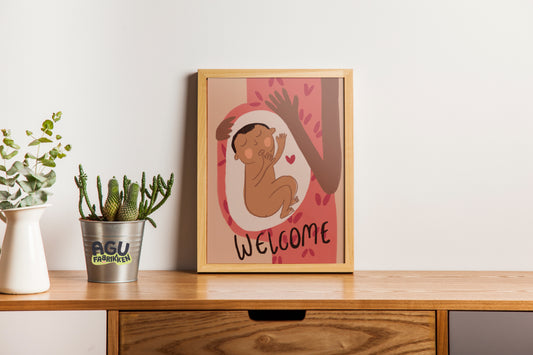 Welcome- Fun Wall Decor, Gift for Foodies, Quirky Kitchen Art, Unique Home Decor, baby