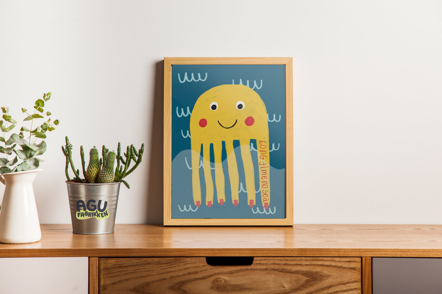 Yellow Jellyfish- Fun Wall Decor, Gift for Foodies, Quirky Kitchen Art, Unique Home Decor, ocean Lovers